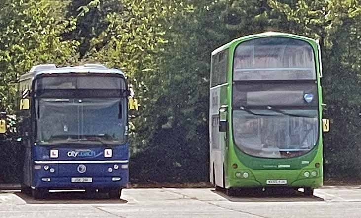 Plymouth Citycoach Volvo B10M Plaxton Paragon 313 & First Kernow Volvo B7TL Wright 37014